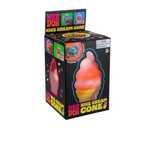 Needoh Nice Cream Cone - Pink  Squishy Toy